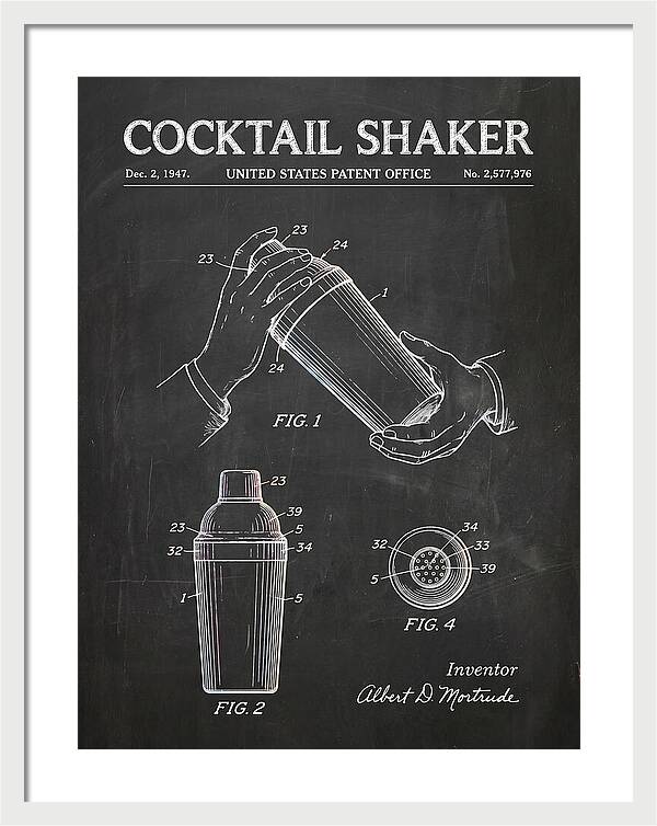 Cocktail Shaker Chalkboard Patent Us2577976a