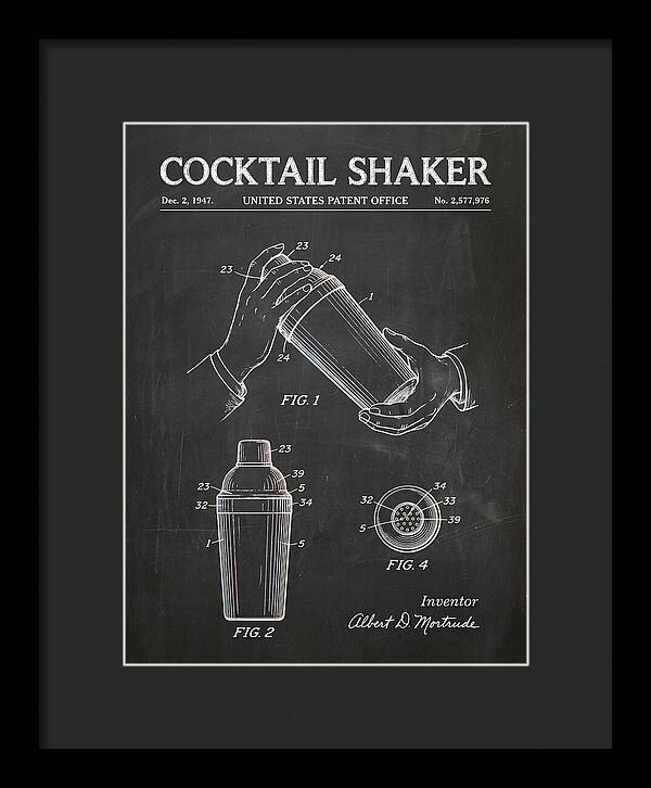 Cocktail Shaker Chalkboard Patent Us2577976a