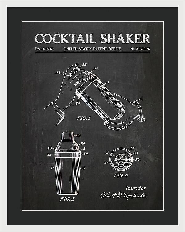 Cocktail Shaker Chalkboard Patent Us2577976a