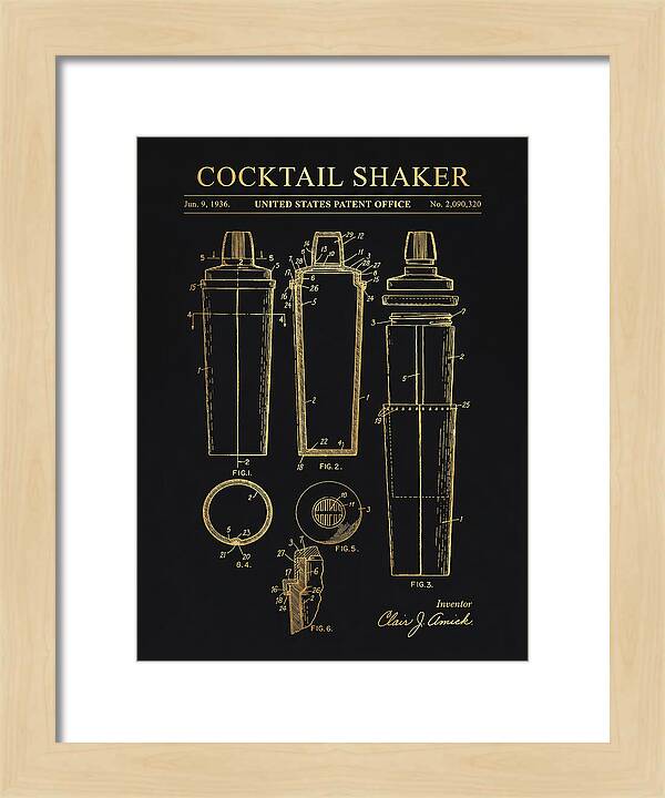 Cocktail Shaker Gold Patent Us2090320a