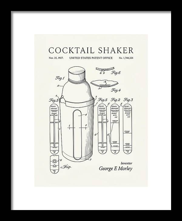 Cocktail Shaker Minimalist Patent Us1744328a