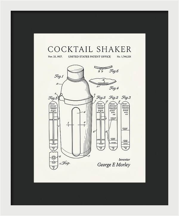 Cocktail Shaker Minimalist Patent Us1744328a
