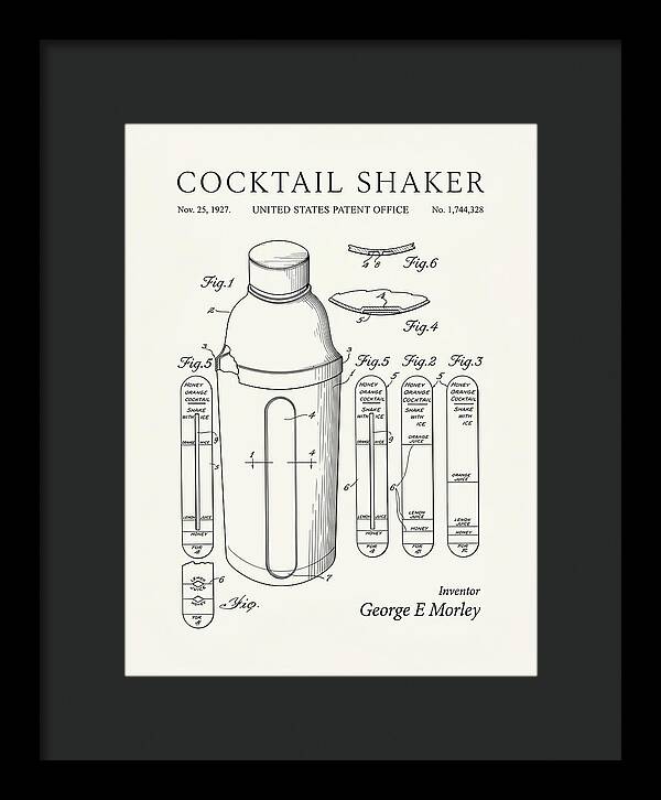 Cocktail Shaker Minimalist Patent Us1744328a