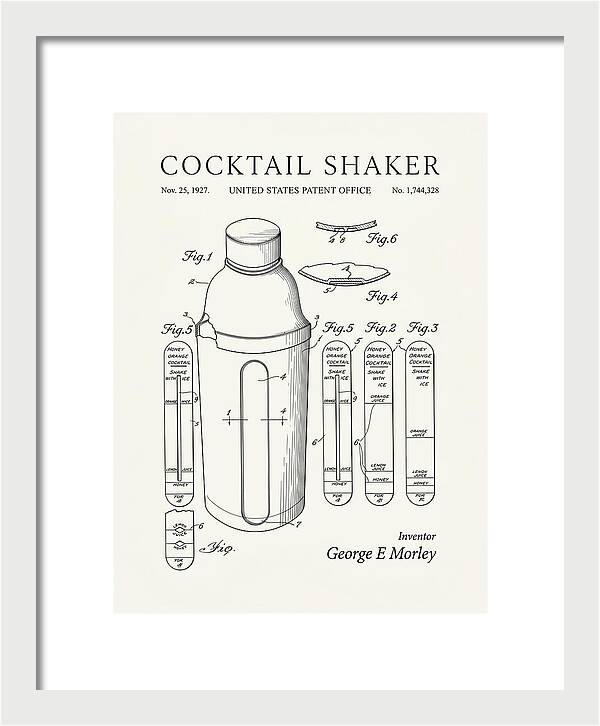 Cocktail Shaker Minimalist Patent Us1744328a