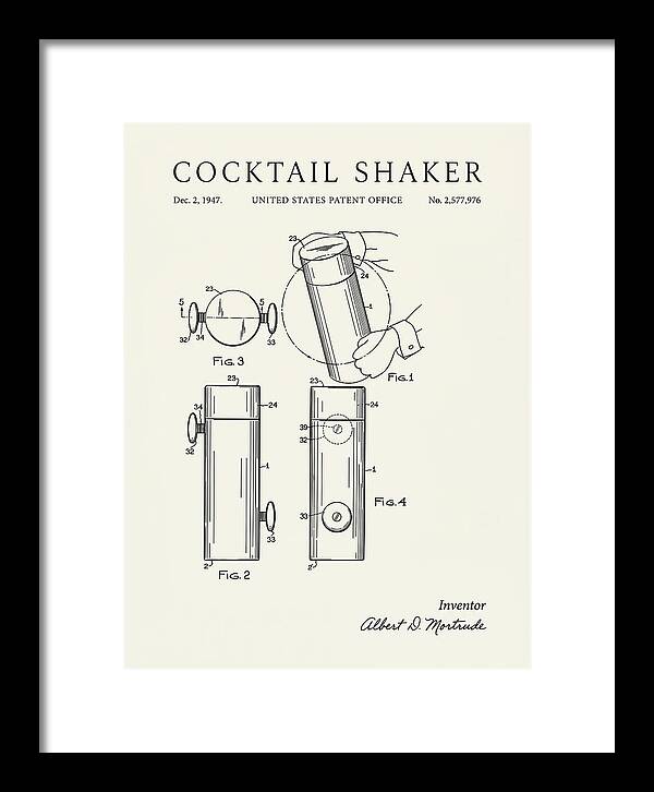 Cocktail Shaker Minimalist Patent Us2577976a