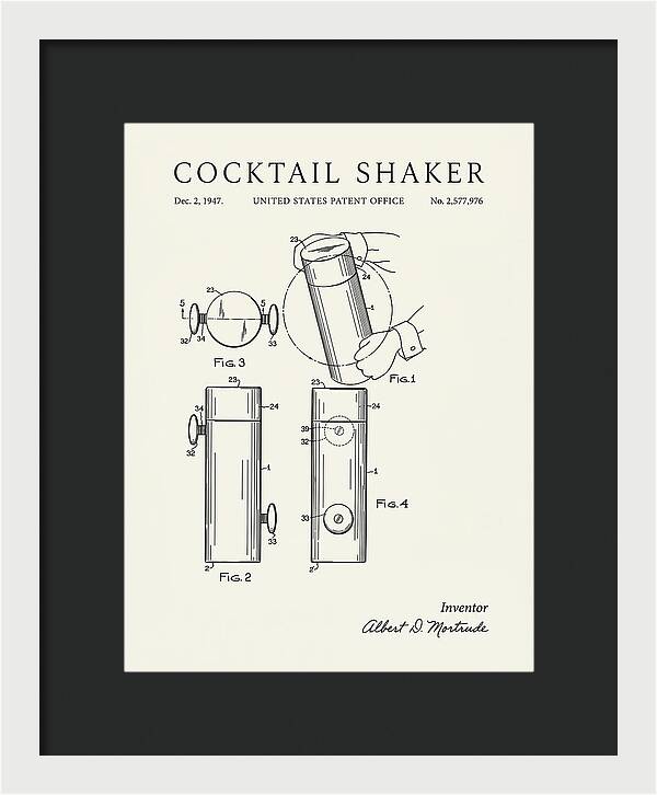 Cocktail Shaker Minimalist Patent Us2577976a