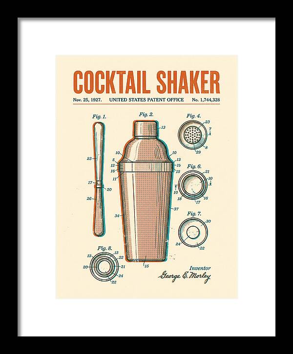 Cocktail Shaker Retro Patent Us1744328a
