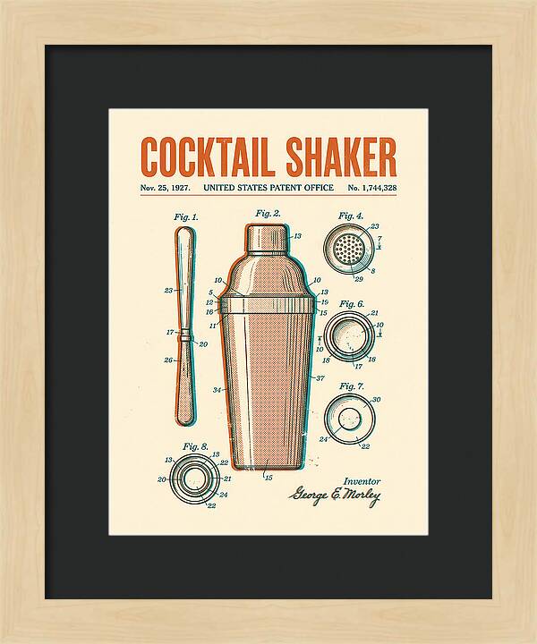 Cocktail Shaker Retro Patent Us1744328a