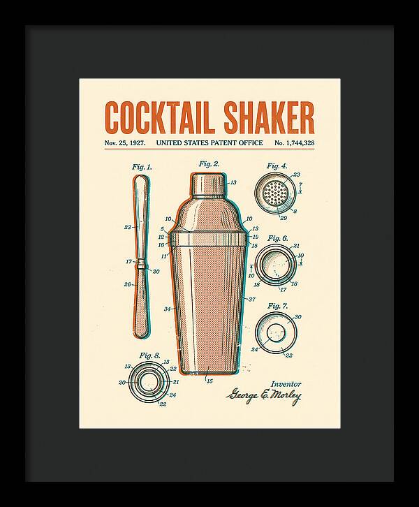 Cocktail Shaker Retro Patent Us1744328a