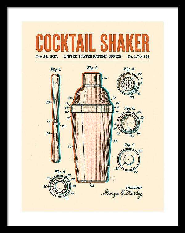 Cocktail Shaker Retro Patent Us1744328a