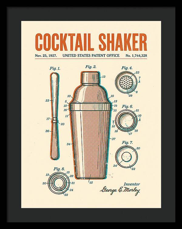 Cocktail Shaker Retro Patent Us1744328a