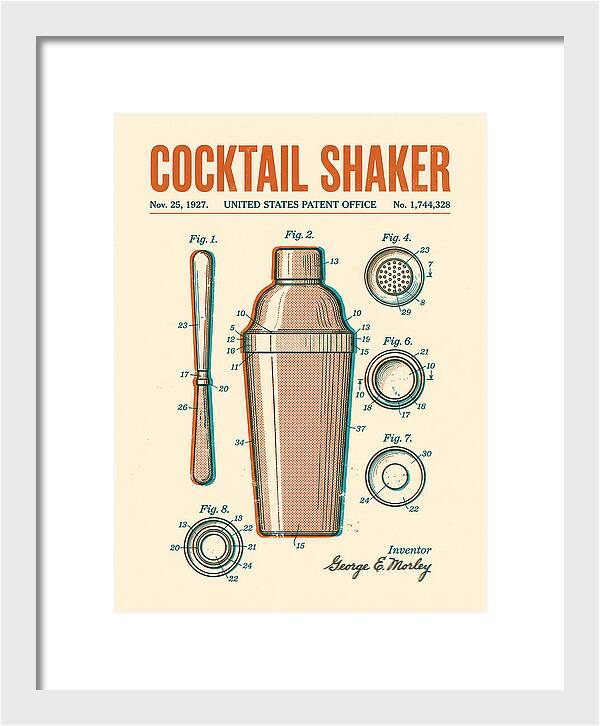 Cocktail Shaker Retro Patent Us1744328a