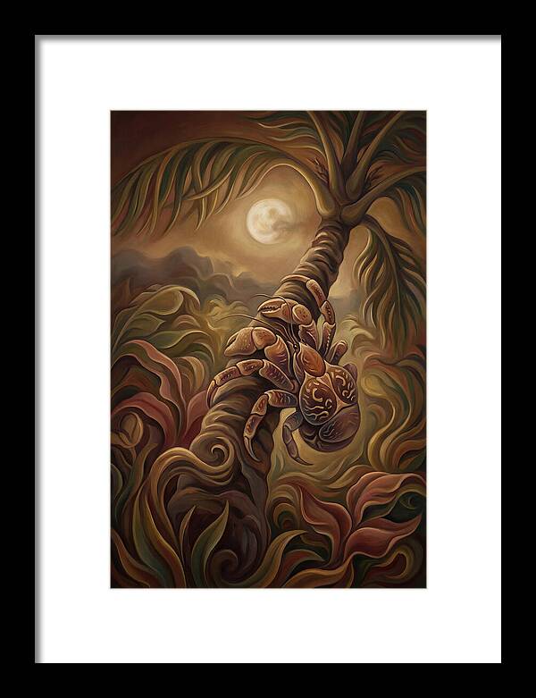 Coconut Crab Ascending Palm Tree