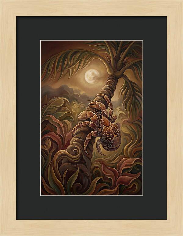 Coconut Crab Ascending Palm Tree