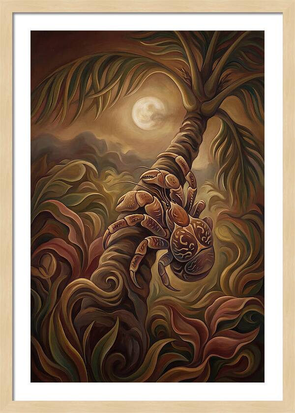 Coconut Crab Ascending Palm Tree
