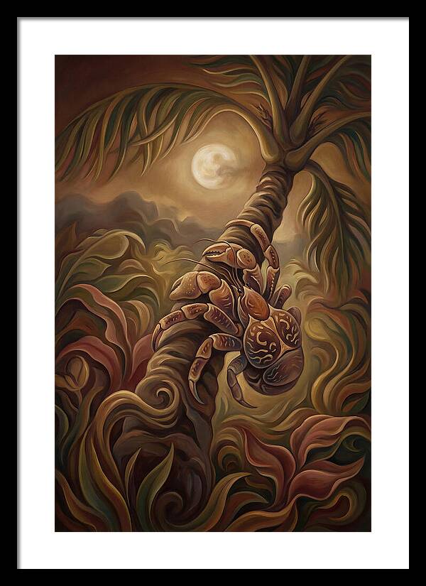 Coconut Crab Ascending Palm Tree