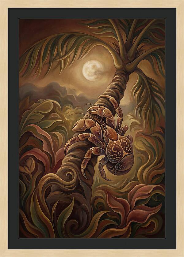 Coconut Crab Ascending Palm Tree