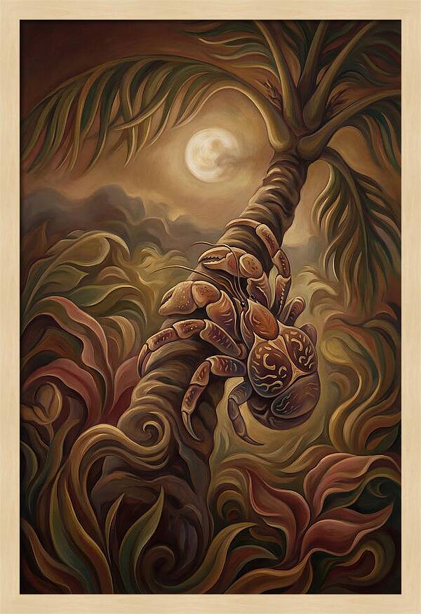 Coconut Crab Ascending Palm Tree