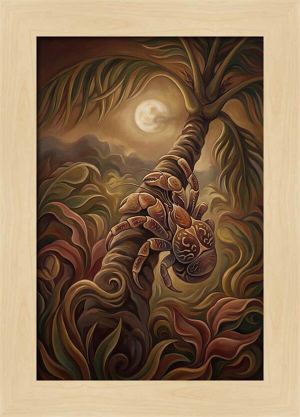 Coconut Crab Ascending Palm Tree
