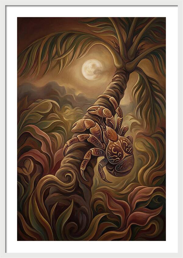 Coconut Crab Ascending Palm Tree