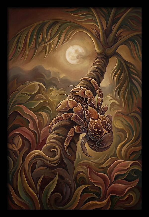Coconut Crab Ascending Palm Tree