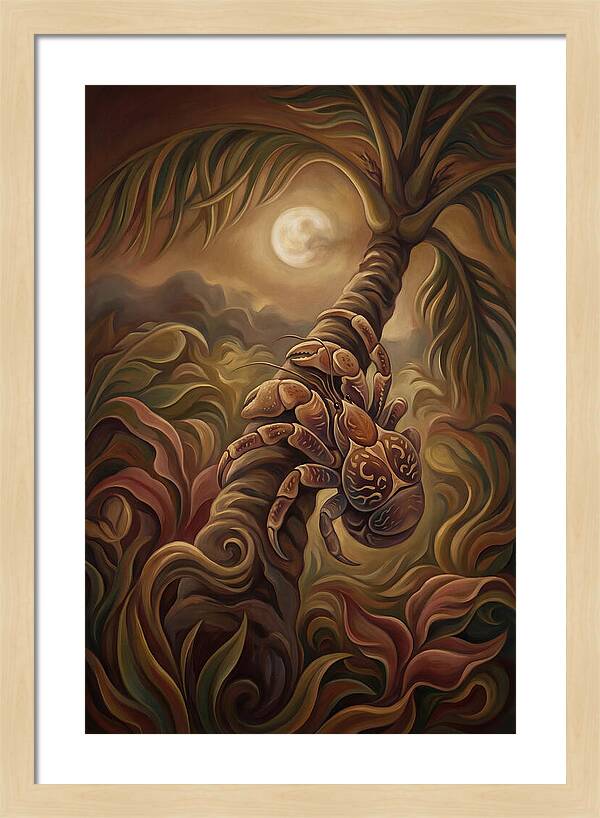 Coconut Crab Ascending Palm Tree