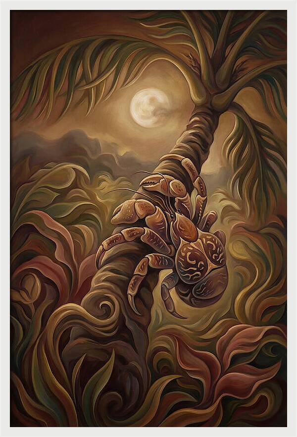Coconut Crab Ascending Palm Tree