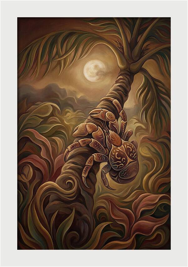 Coconut Crab Ascending Palm Tree
