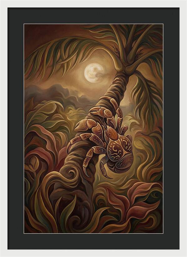 Coconut Crab Ascending Palm Tree