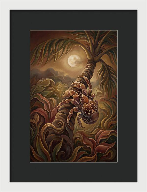 Coconut Crab Ascending Palm Tree