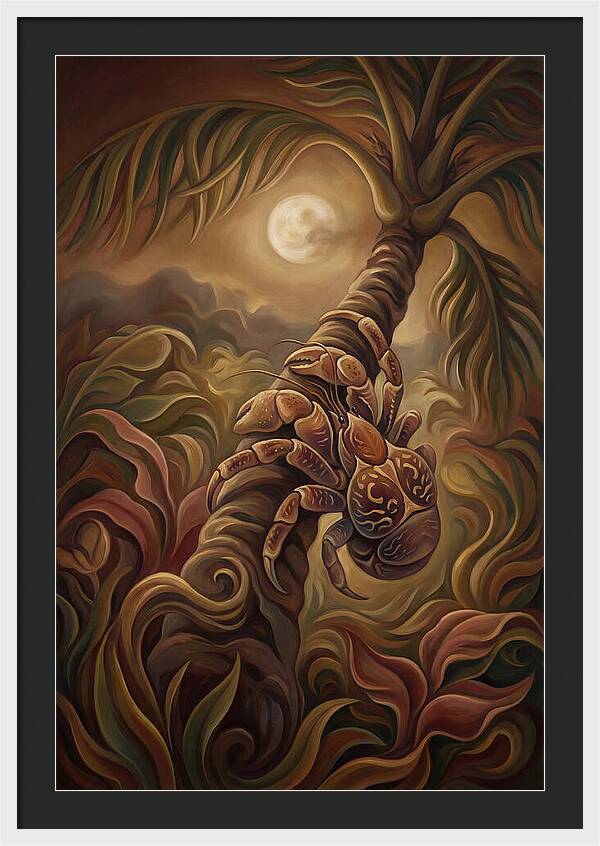 Coconut Crab Ascending Palm Tree