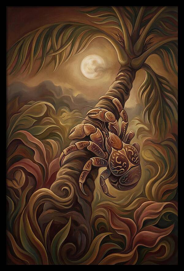 Coconut Crab Ascending Palm Tree