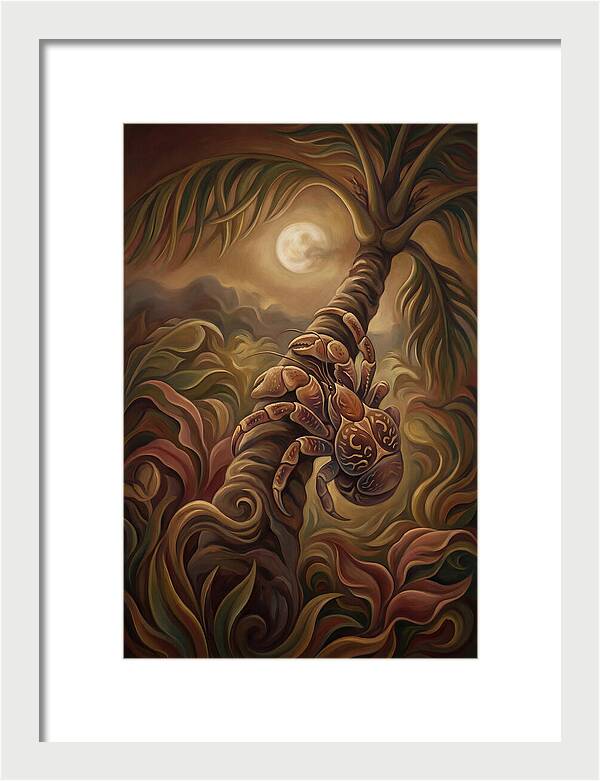 Coconut Crab Ascending Palm Tree