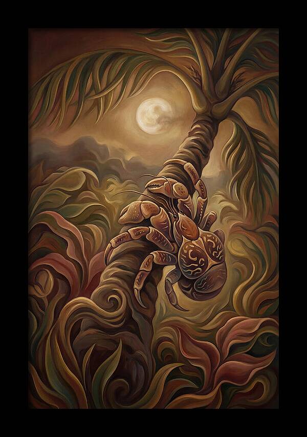 Coconut Crab Ascending Palm Tree