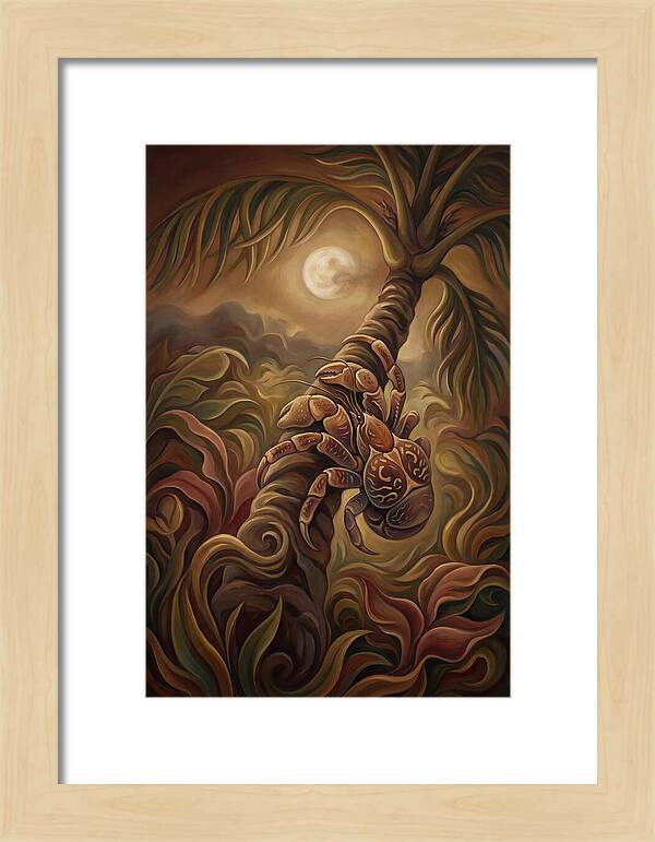 Coconut Crab Ascending Palm Tree