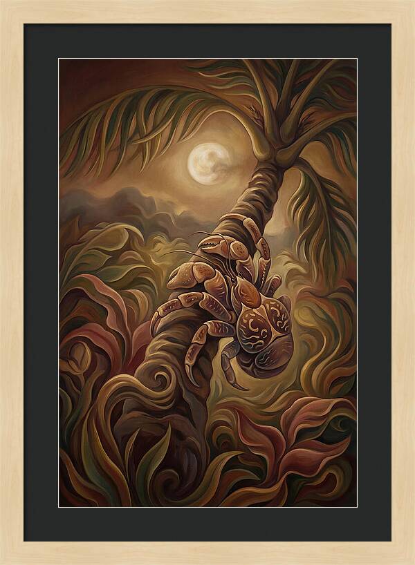 Coconut Crab Ascending Palm Tree