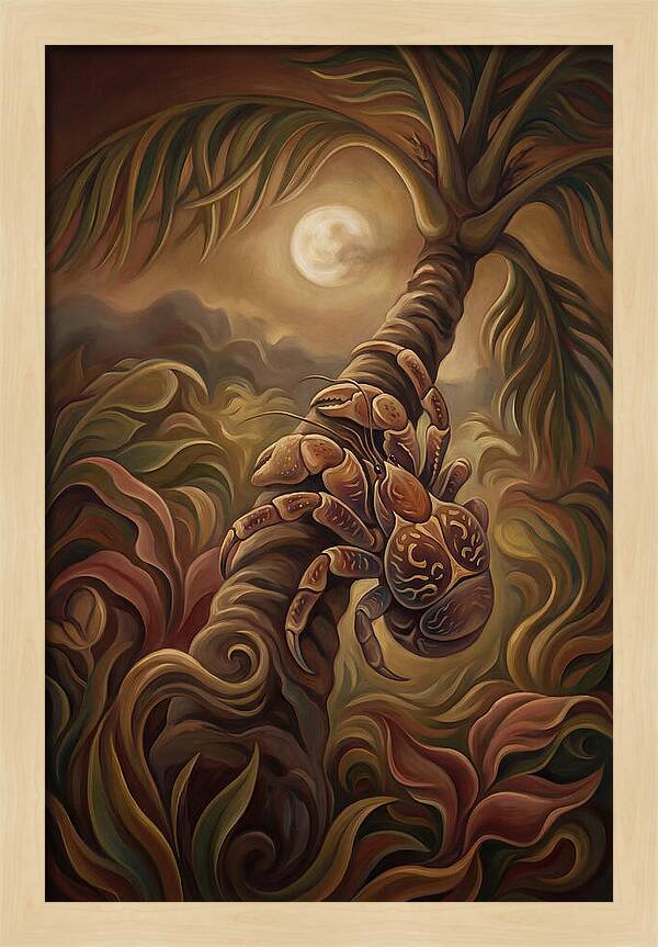 Coconut Crab Ascending Palm Tree