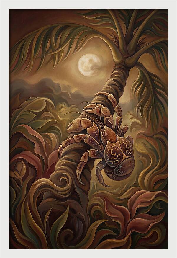 Coconut Crab Ascending Palm Tree