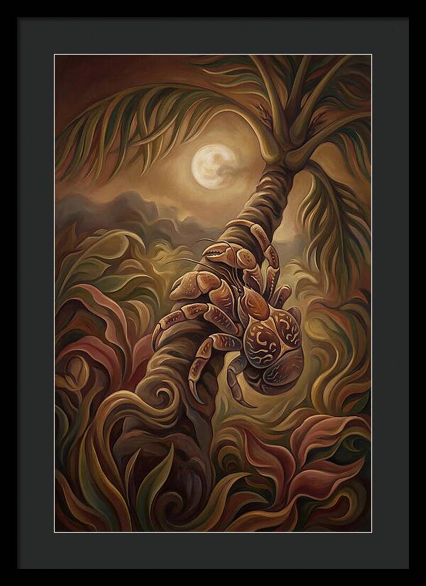 Coconut Crab Ascending Palm Tree