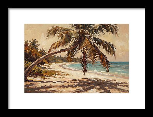 Coconut Palm Over Tropical Shore