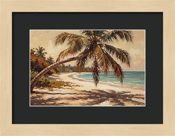Coconut Palm Over Tropical Shore
