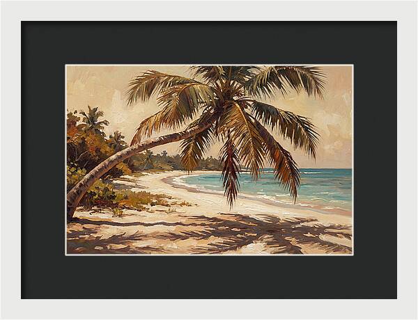 Coconut Palm Over Tropical Shore