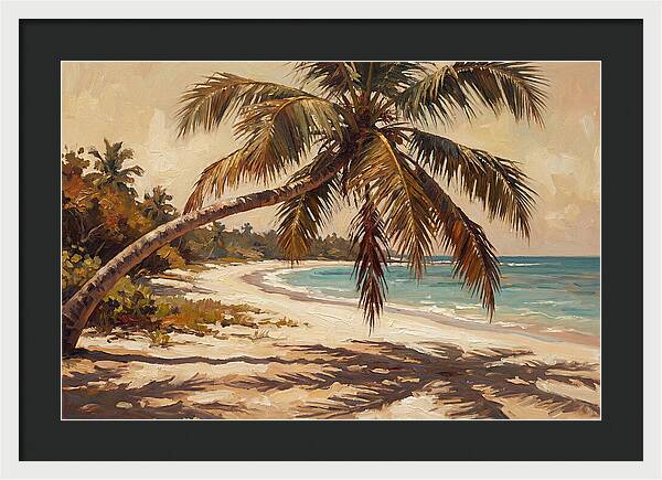 Coconut Palm Over Tropical Shore