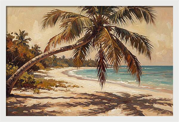 Coconut Palm Over Tropical Shore
