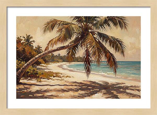 Coconut Palm Over Tropical Shore