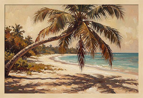 Coconut Palm Over Tropical Shore