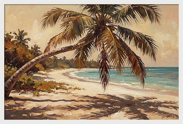 Coconut Palm Over Tropical Shore