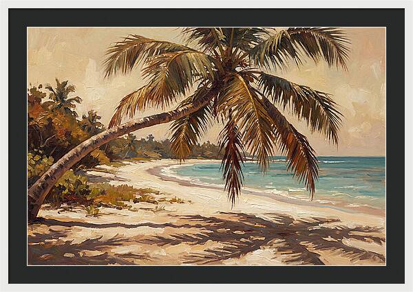 Coconut Palm Over Tropical Shore