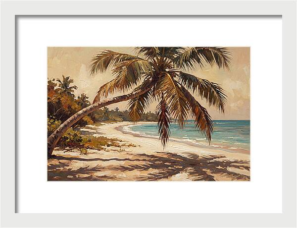 Coconut Palm Over Tropical Shore