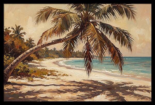 Coconut Palm Over Tropical Shore